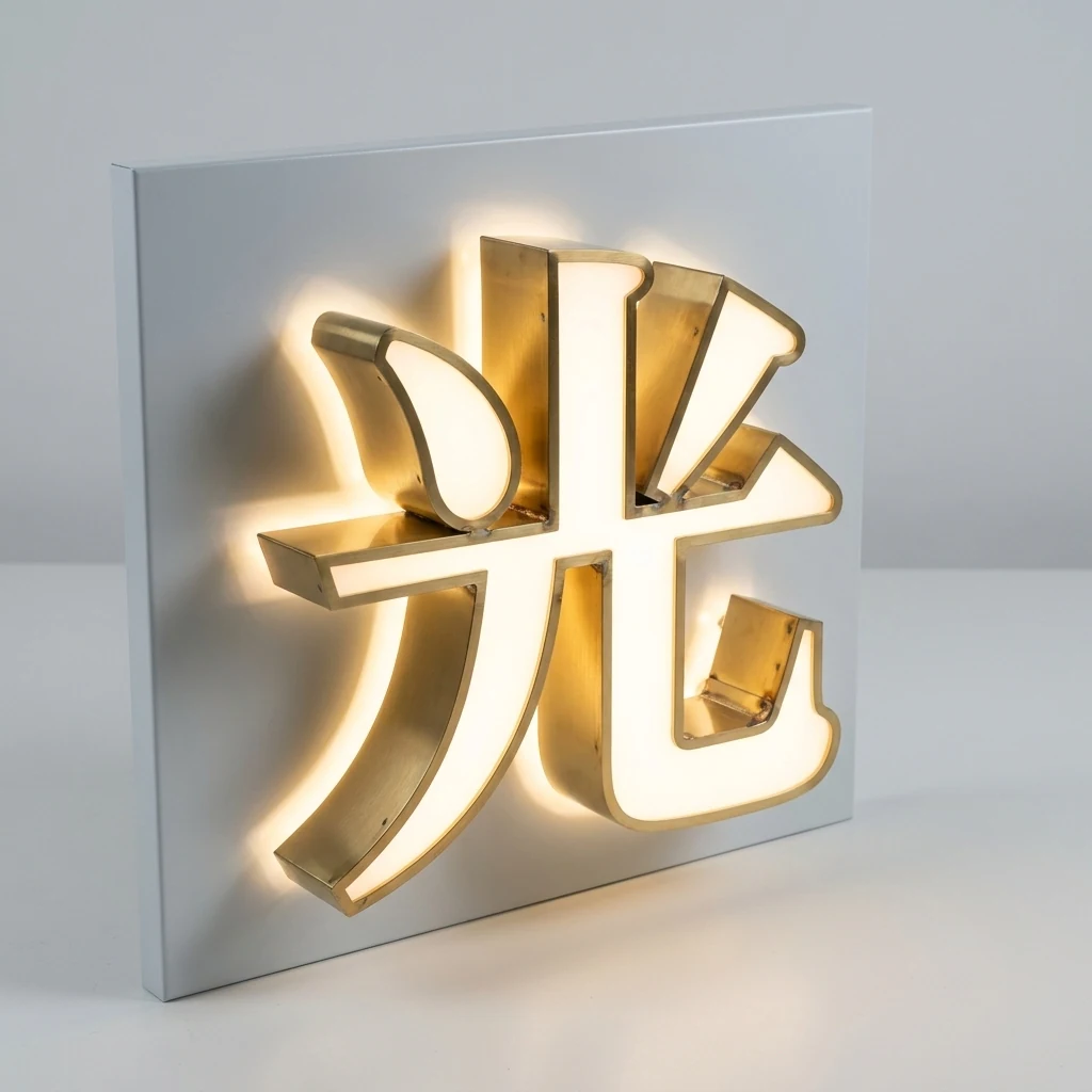 正面・背面発光のチャンネル文字
