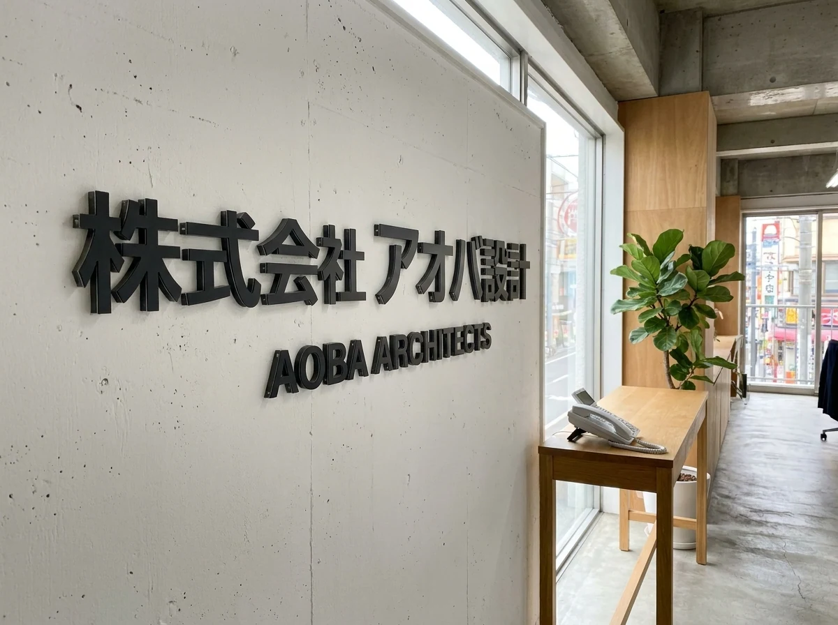 設計事務所受付の切り文字
