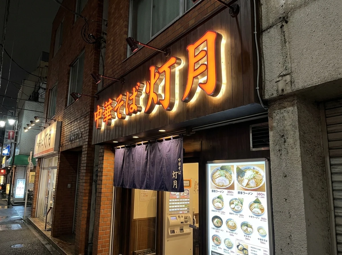 ラーメン店の正面・背面発光のチャンネル看板